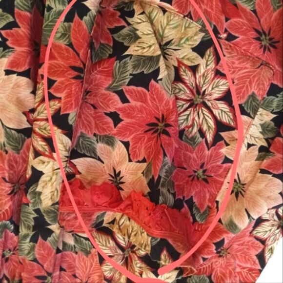 Retro Vintage Poinsettia Kitchen Apron - Picture 5 of 7